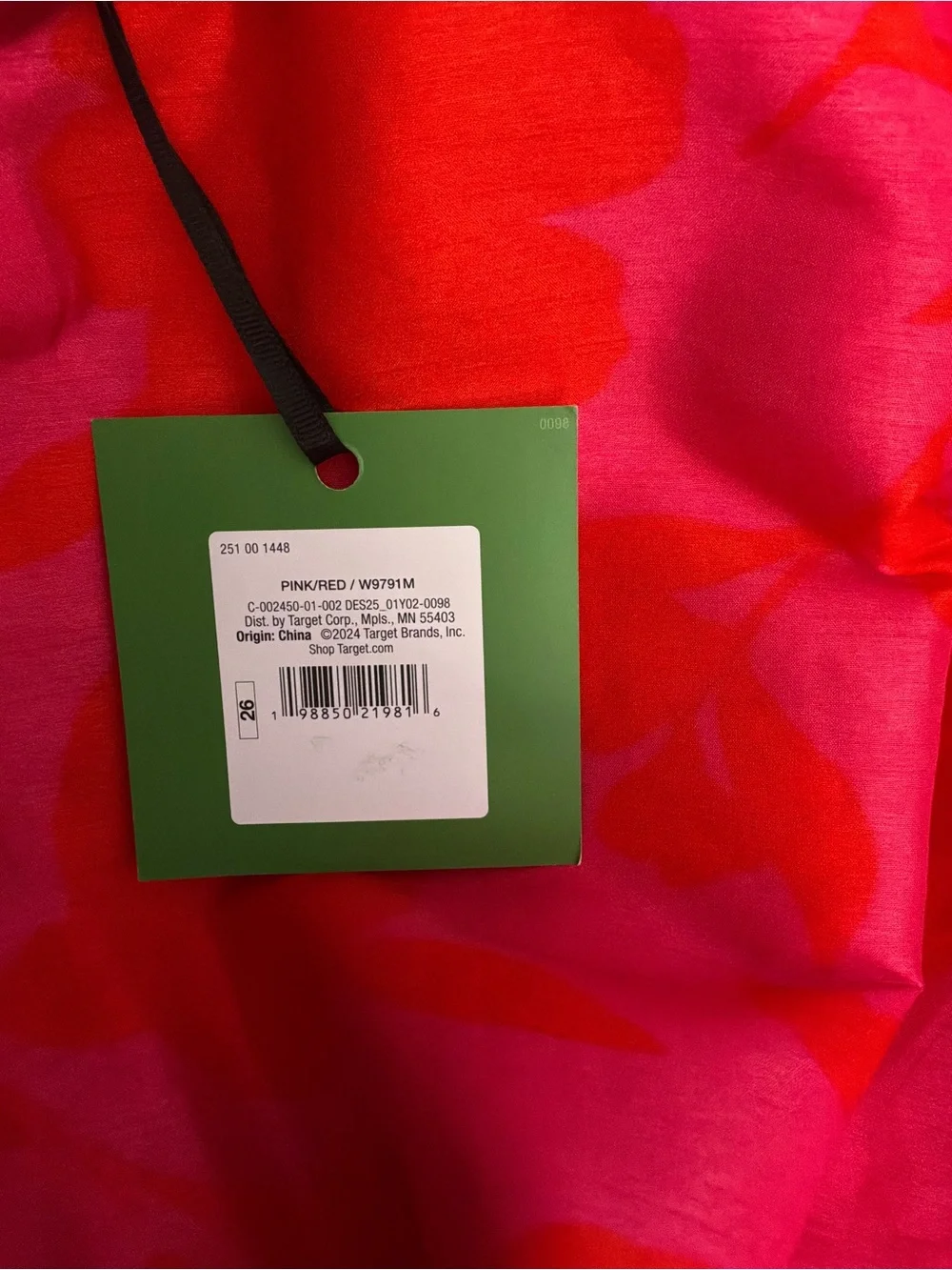 kate spade Pink and Red Floral V-Neck Peplum Midi Dress
